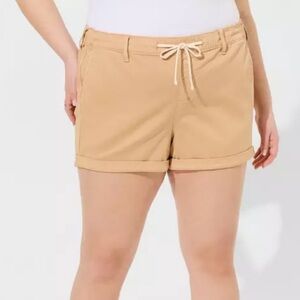 Torrid 3.5"" Pull-On Weekend Mid-Rise Utility Short Khaki Sz 1X‎